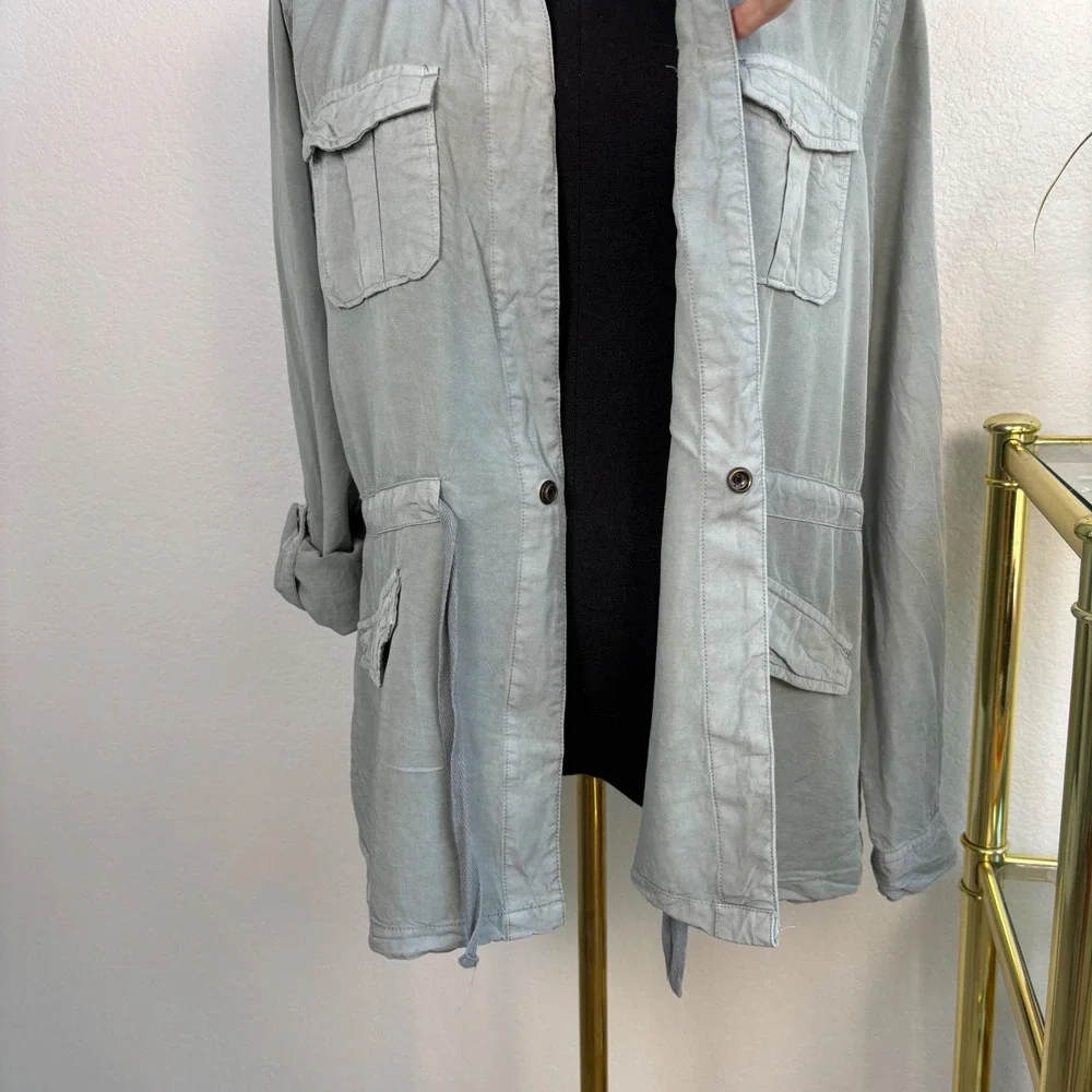Sanctuary Utility Jacket, Sage Green Lyocell Medium | Drape‎ Safari Workwear